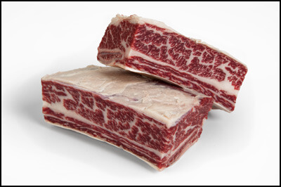 Beautifully marbled short ribs ready for cooking.