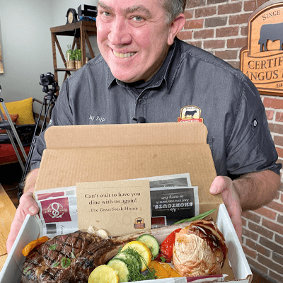 Chef Tony and Takeout box