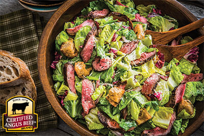 Steak Caesar Salad recipe provided by the Certified Angus Beef® brand.