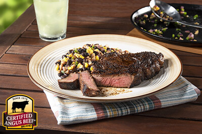 Blackened Chuck Eye Steaks with Texas Caviar recipe provided by the Certified Angus Beef® brand.
