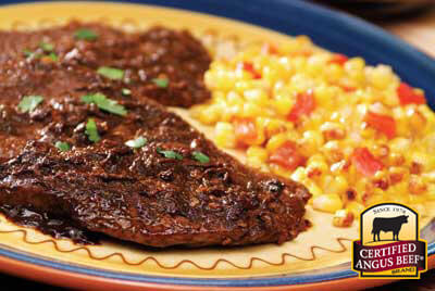 Top Sirloin with Ancho-Serrano Pepper Sauce recipe provided by the Certified Angus Beef® brand.