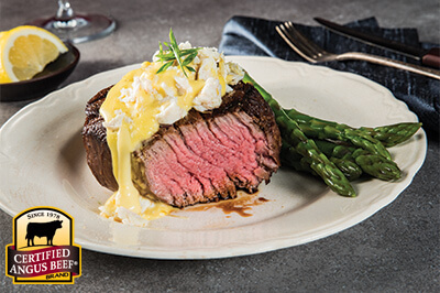 Grilled Filet Mignon with Crab Hollandaise Sauce recipe provided by the Certified Angus Beef® brand.