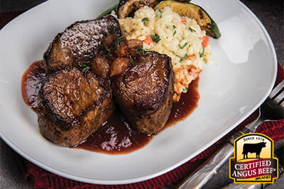 Sautéed Medallions with Pearl Onion Red Wine Sauce recipe provided by the Certified Angus Beef® brand.