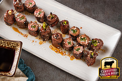 Beef & Scallion Rolls (Negimaki) recipe provided by the Certified Angus Beef® brand.