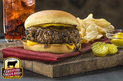 Oklahoma Onion Burgers recipe provided by the Certified Angus Beef® brand.