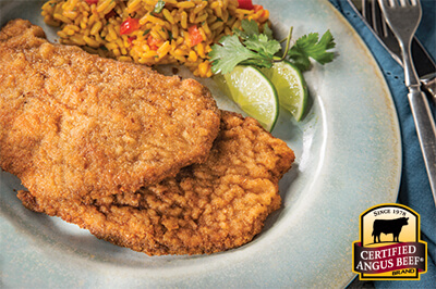 Thin-Sliced Breaded Top Round Cutlets (Milanesa) recipe provided by the Certified Angus Beef® brand.