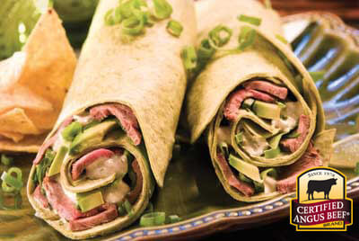 Lime, Avocado and Beef Wraps recipe provided by the Certified Angus Beef® brand.