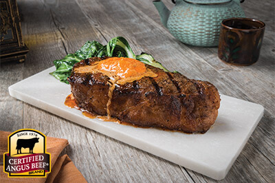 Grilled Steaks with Korean Gochujang Butter recipe provided by the Certified Angus Beef® brand.
