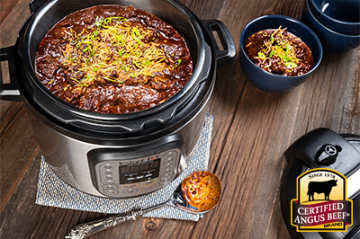 Instant Pot Texas-Style Chili  recipe provided by the Certified Angus Beef® brand.