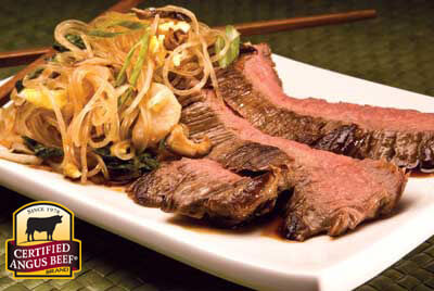 Sesame Flank Steak with Asian Noodles recipe provided by the Certified Angus Beef® brand.