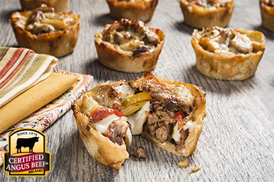 Philly Cheese Steak Cups recipe provided by the Certified Angus Beef® brand.