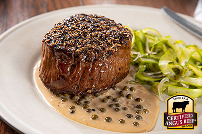 Tenderloin Steak au Poivre   recipe provided by the Certified Angus Beef® brand.