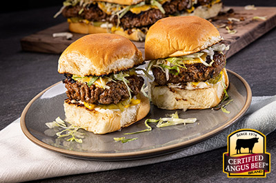 Classic Diner-Style Sliders  recipe provided by the Certified Angus Beef® brand.