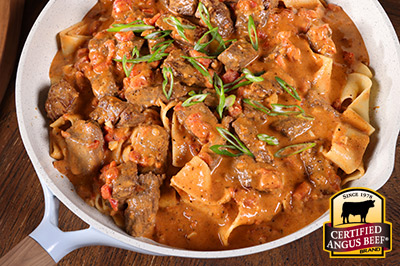 Cajun Steak and Pasta recipe provided by the Certified Angus Beef® brand.