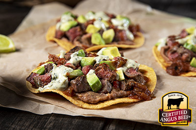 Sirloin Tip Steak Beef Tostadas recipe provided by the Certified Angus Beef® brand.