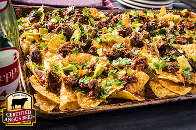 Instant Pot Dr. Pepper Barbecue Nachos recipe provided by the Certified Angus Beef® brand.