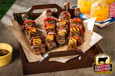 Grilled Hawaiian Beef Kabobs recipe provided by the Certified Angus Beef® brand.