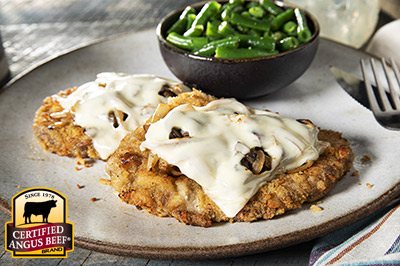 Air Fryer Country Fried Steak recipe provided by the Certified Angus Beef® brand.