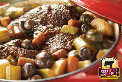 Slow Cooker Braised Pot Roast With Root Vegetables recipe provided by the Certified Angus Beef® brand.