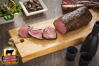 Reverse Sear Tenderloin with Miso Butter and Roasted Mushrooms recipe provided by the Certified Angus Beef® brand.