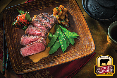 Thai Curry Strip Steak recipe provided by the Certified Angus Beef® brand.
