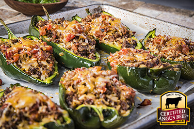 Beef Stuffed Poblano Bake recipe provided by the Certified Angus Beef® brand.