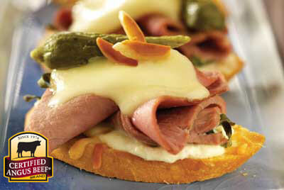 Sirloin Steak Crostini recipe provided by the Certified Angus Beef® brand.