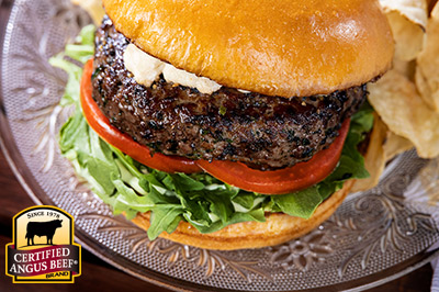 Fresh Herb Burger with Goat Cheese recipe provided by the Certified Angus Beef® brand.