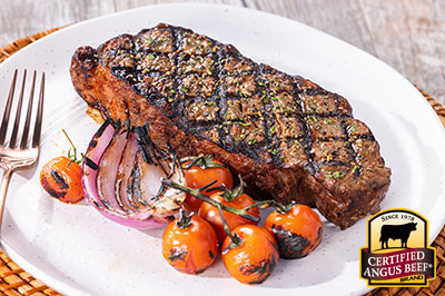 Mediterranean Grilled New York Strip Steak recipe provided by the Certified Angus Beef® brand.