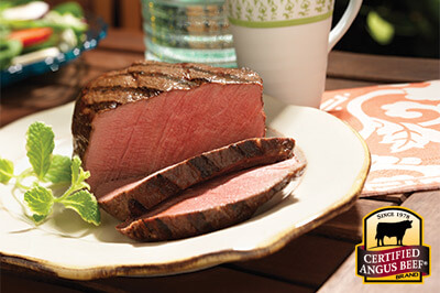 Grilled Filet with Watermelon and Bibb Salad recipe provided by the Certified Angus Beef® brand.