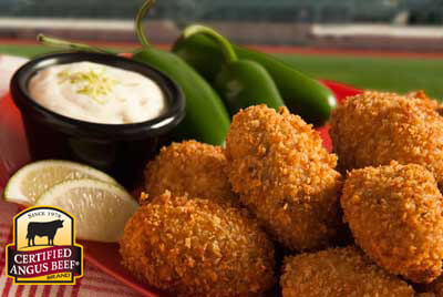 Jalapeño Beef Poppers with Honey Lime Cream Sauce recipe provided by the Certified Angus Beef® brand.