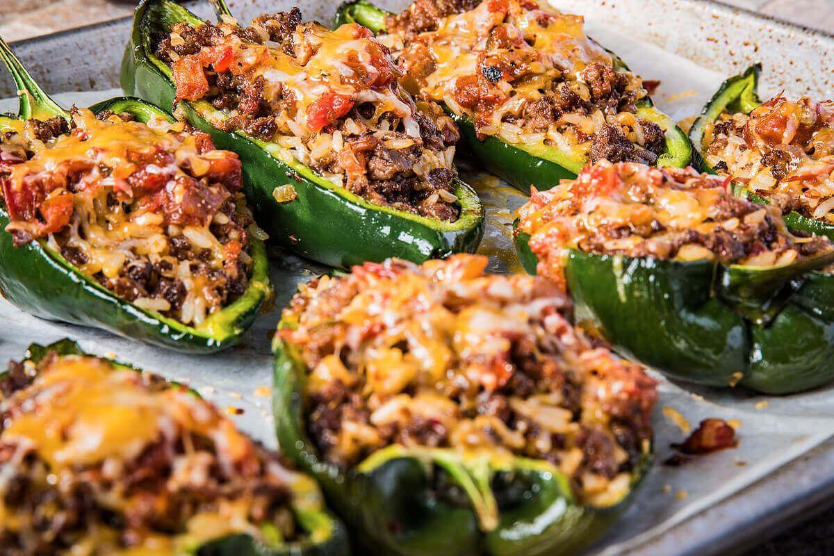 Beef Stuffed Poblano Bake