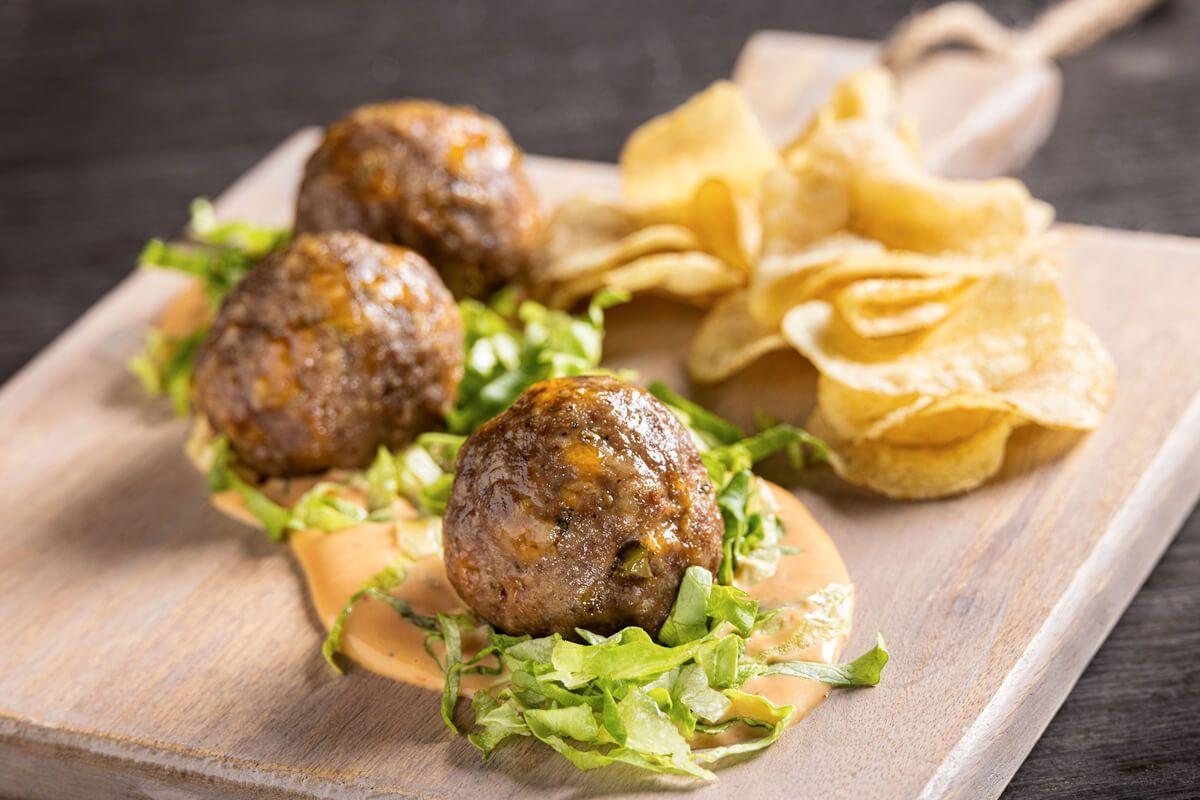 Cheeseburger Meatballs with Special Sauce