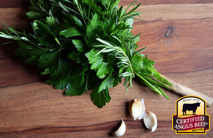 Fresh herbs and spices to grilling