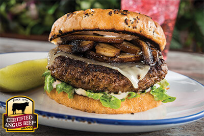 Portabella Swiss Burger recipe provided by the Certified Angus Beef® brand.
