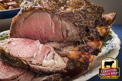 Easy Carve Pepper and Herb Prime Rib recipe provided by the Certified Angus Beef® brand.