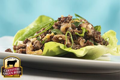 Beef Larb Lettuce Cups recipe provided by the Certified Angus Beef® brand.