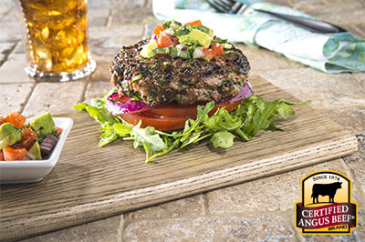 Fresh Herb Burgers with Avocado Salsa recipe provided by the Certified Angus Beef® brand.