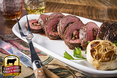 Harissa Flank Steak Roulade recipe provided by the Certified Angus Beef® brand.