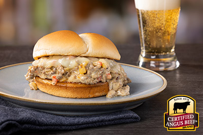 Cheesesteak Sloppy Joe  recipe provided by the Certified Angus Beef® brand.