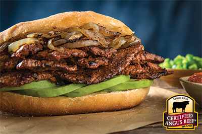 Marinated Sirloin Steak Sandwich (Beef Torta Al Pastor) recipe provided by the Certified Angus Beef® brand.