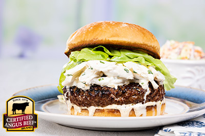 Surf and Turf Burger recipe provided by the Certified Angus Beef® brand.