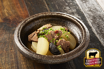 Beef and Daikon Stew  recipe provided by the Certified Angus Beef® brand.