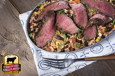 Southwestern Steak, Black Beans & Rice recipe provided by the Certified Angus Beef® brand.