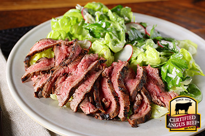 Grilled Flank Steak with Butter Lettuce and Radish Salad  recipe provided by the Certified Angus Beef® brand.