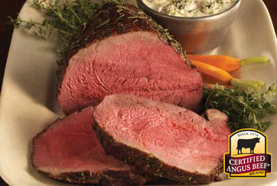 Irresistible Sirloin Tip Roast with Blue Cheese Sauce recipe provided by the Certified Angus Beef® brand.