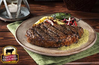 Grilled Ribeye with Charred Scallion Sauce recipe provided by the Certified Angus Beef® brand.