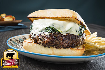 Steakhouse Florentine Burger recipe provided by the Certified Angus Beef® brand.