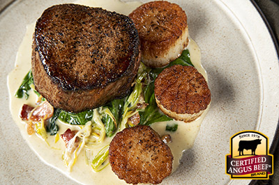 Filet and Scallop Turf and Surf recipe provided by the Certified Angus Beef® brand.