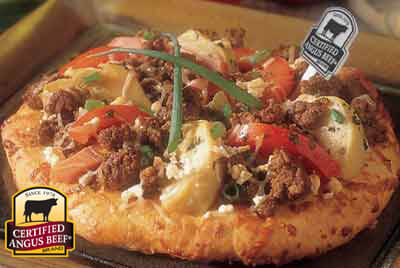 Beef and Bacon Pizza recipe provided by the Certified Angus Beef® brand.